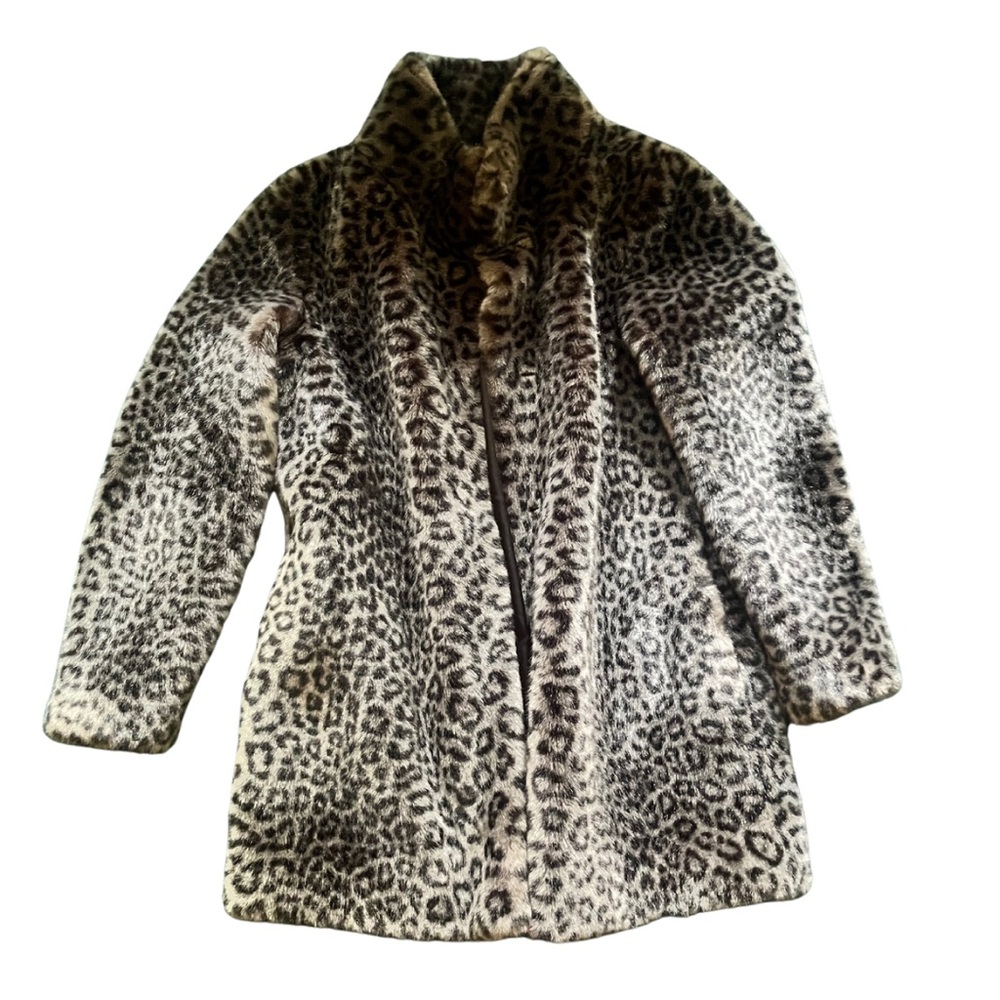 CALVIN KLEIN MOBWIFE AESTHETIC Faux Fur Leopard Coat
